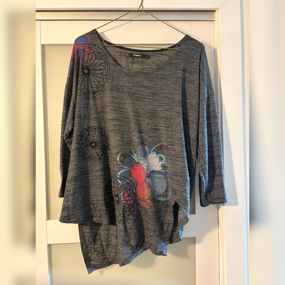 Desigual Multicolor Floral Long Sleeve Top
